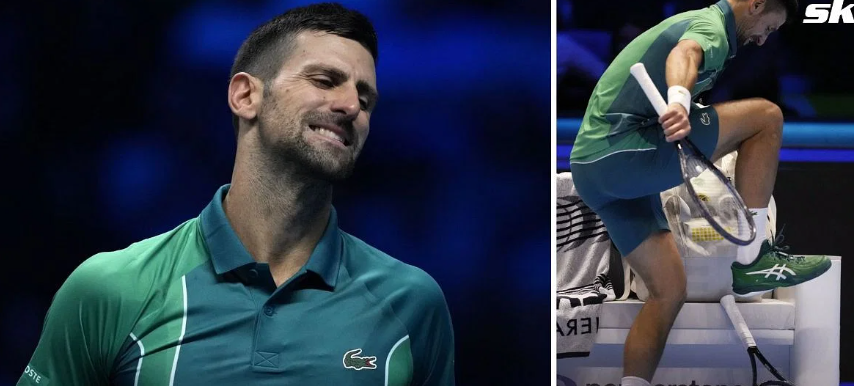 Novak Djokovic lost his cool and broke his racket during his dramatic win over Holger Rune at the ATP Finals.